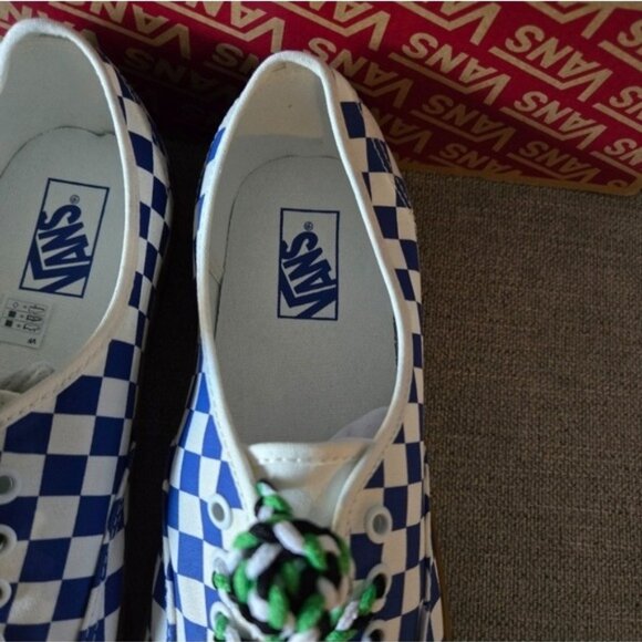 Vans Authentic Men 10 Classic Checkerboard Blue and White New 112025 - Picture 5 of 10